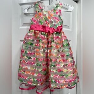 Jessica Ann Multicolor Floral Kids Formal Dress